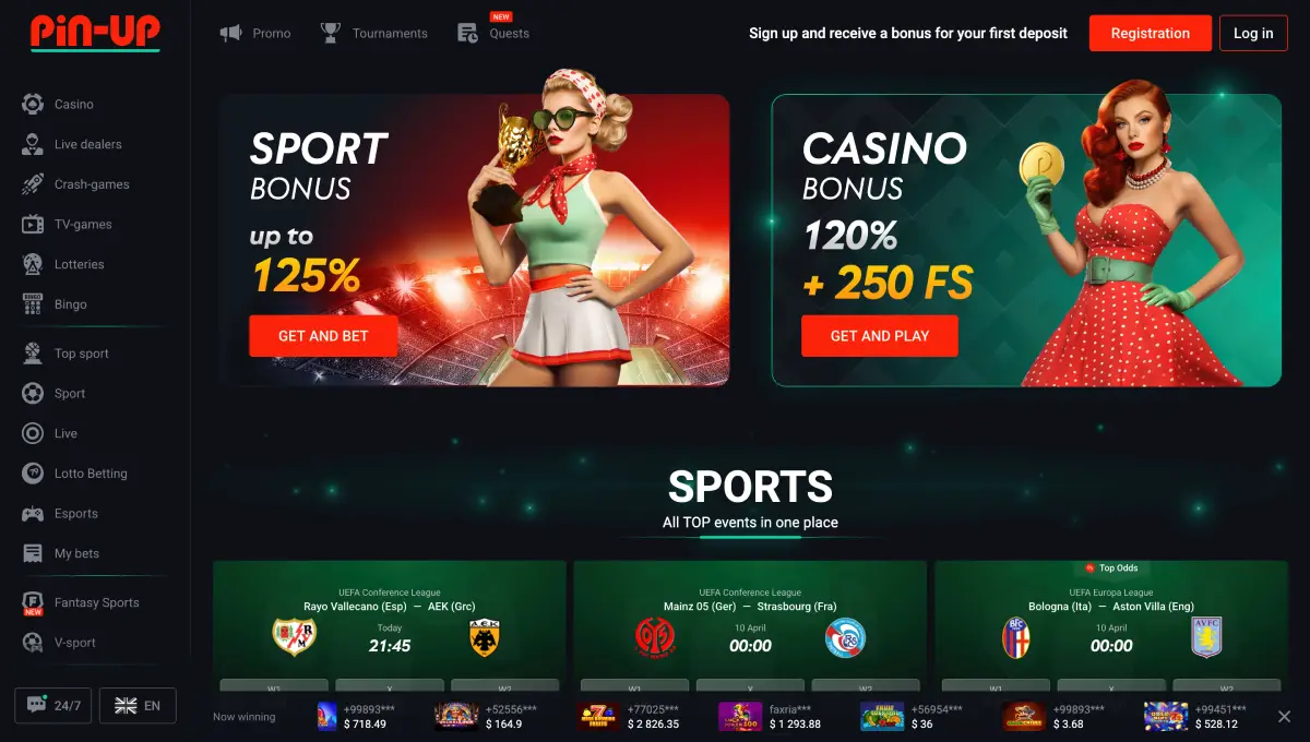 Site officiel du casino PinUp