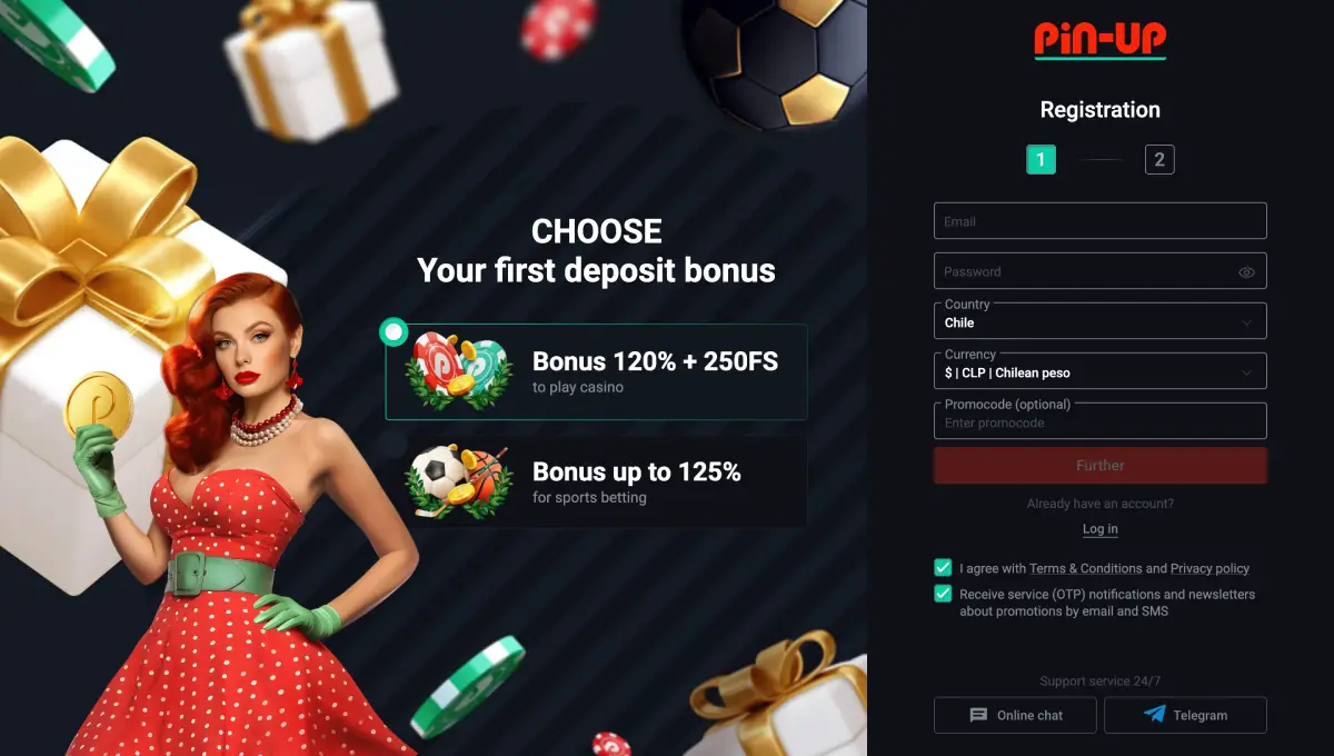 Inscription au casino en ligne PinUp